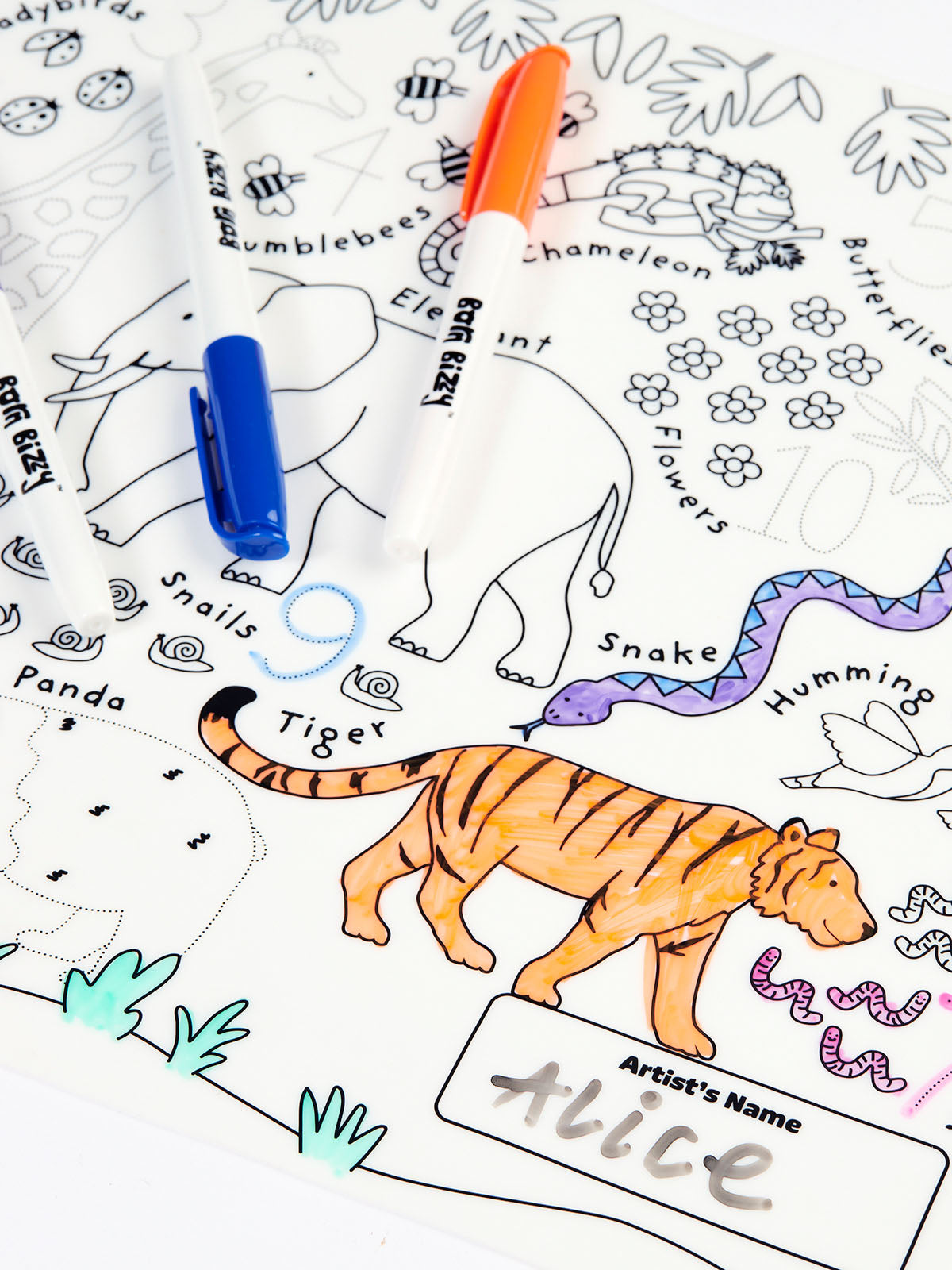 Zoo Hullaballo Reusable Silicone Colouring Mat Set