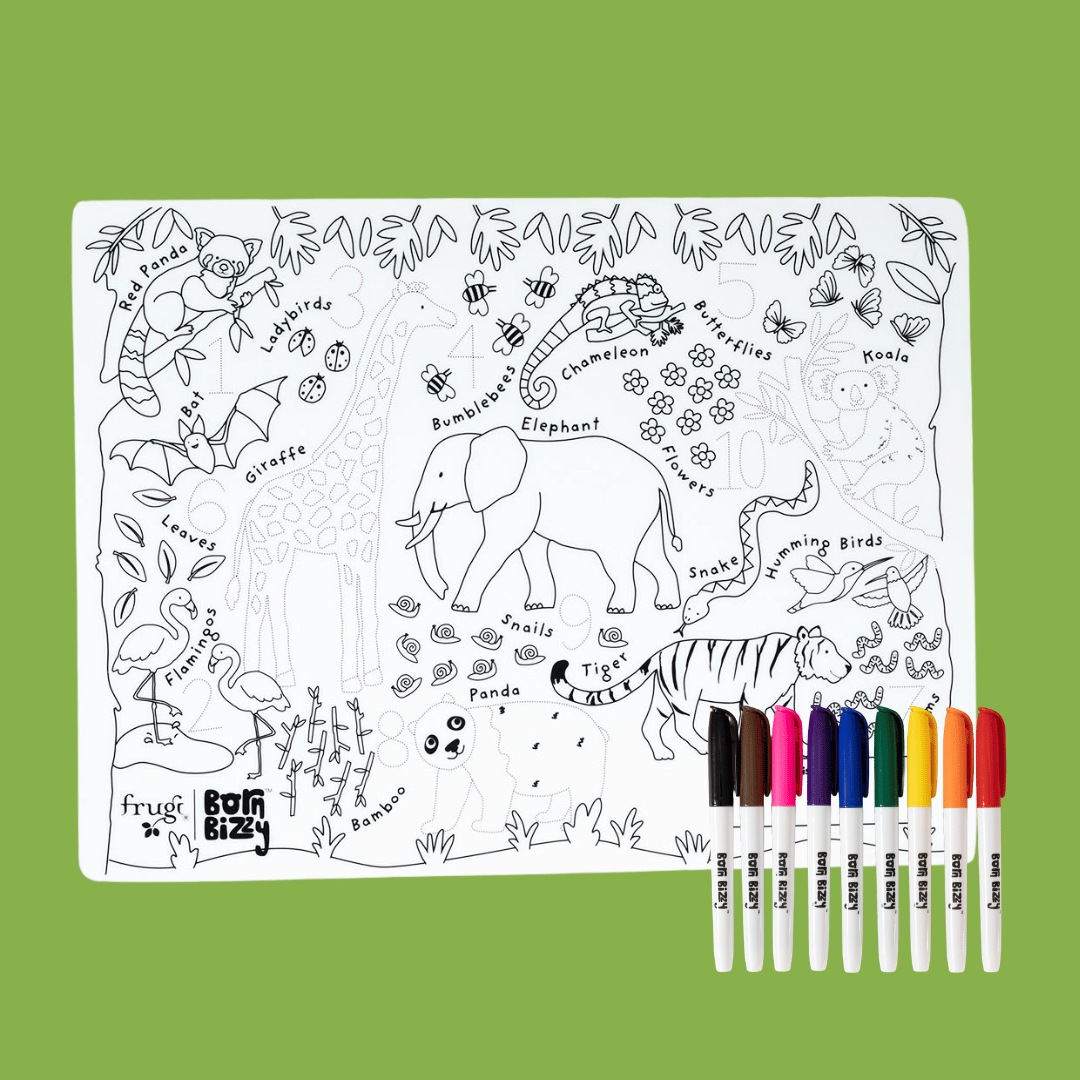 Zoo Hullaballo Reusable Silicone Colouring Mat Set